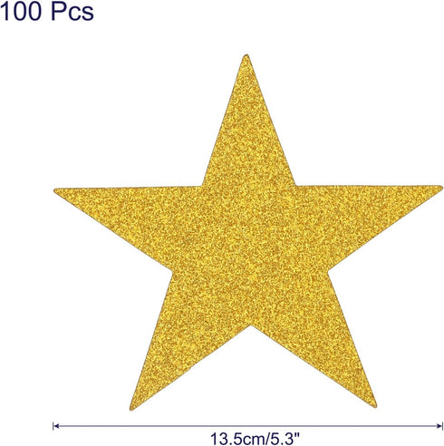 MECCANIXITY Glitters Star Cutouts Paper Five Star Confetti Cutouts for Birthday Party Classroom Wedding Bulletin Board Wall Decorations 5.3 Inches...