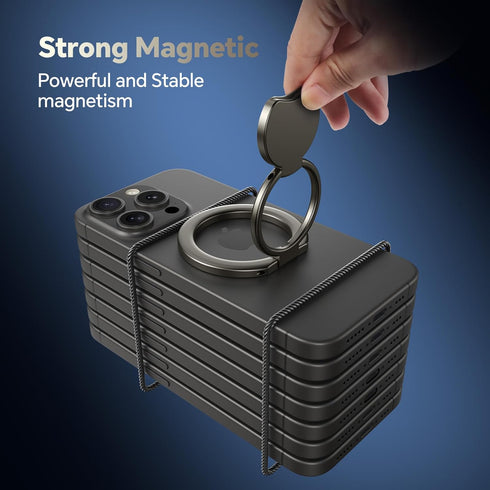 Magnetic Phone Ring Holder for Mag-Safe, Cell Phone Grip Stand Finger Ring Kickstand with Adjustable Two-Sided Magnetic,Compatible iPhone/iPad/And...