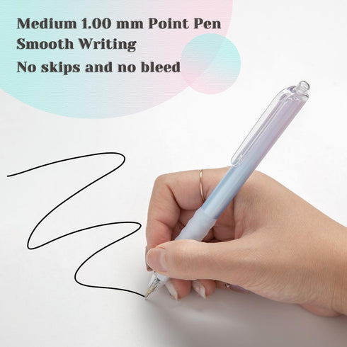 Ball Point Pens Black Ink Pens Ballpoint Smooth Writing Medium Point 1.0mm Office Pens with Super Soft Grip (12-count)...