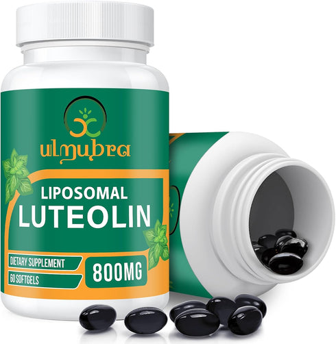 800 MG Liposomal Luteolin Supplement - Maximum Absorption, Premium Antioxidant Supplement for Brain & Overall Well-being, 60 Softgels - 30-Day Sup...