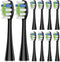Replacement Brush Heads 10 Pack Compatible with AquaSonic Black Series, Vibe Series, Black Series Pro, Duo Series Pro Electric Toothbrush, Black...