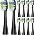 Replacement Brush Heads 10 Pack Compatible with AquaSonic Black Series, Vibe Series, Black Series Pro, Duo Series Pro Electric Toothbrush, Black...