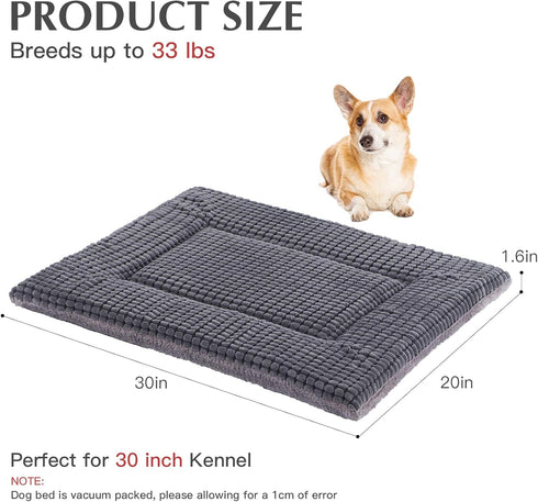 BVAGSS Dog Bed Mat,Reversible Dog Crate Pad, Memory Foam Dog Beds, Soft Warm Pet Cushion for Small Medium Dogs, Washable Pet Sleeping Mattress Ken...