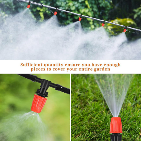 80 Pcs 1/4 Inch Drip Emitter Irrigation Drippers Misting Nozzles Adjustable Micro Spray Irrigation Emitters for Garden Agricultural Irrigation Pat...