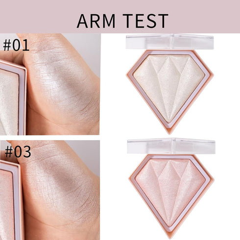 MEICOLY Baked Highlighter Powder Palette,Natural Face Highlighter Shimmer Powder,Long Lasting Glittery Highlighter Makeup Face Luminizer,03 Fairy ...