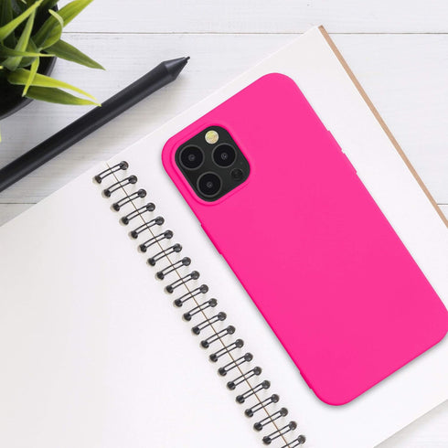kwmobile Case Compatible with Apple iPhone 12 Pro Max Case - Slim Protective TPU Silicone Phone Cover - Neon Pink...