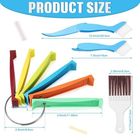 3 Pieces FCR6 Fin Comb Air Conditioner Fin Cleaner Set with 2 Different Brush Condenser Applicable to More Occasions Evaporator Radiator Clean Rep...