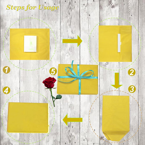 100 Sheets Yellow Tissue Paper - Artdly 14 x 20 Inches Recyclable Yellow Wrapping Paper Bulk for Weddings Birthday DIY Project Christmas wrapping ...