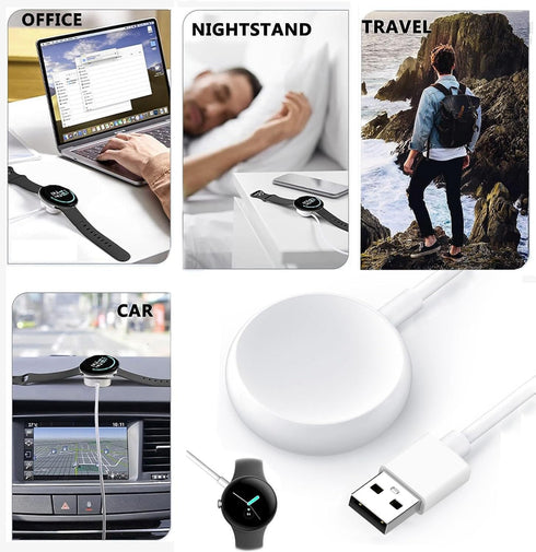USB Watch Charger Cable for Google Pixel-Watch, Magnetic Replacement Charging Cable Cord Stand for Google Pixel Smartwatch, White, 3.3FT......