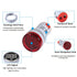 5pcs LED Voltage Meter Indicator AC 60-500V LED Voltmeter Signal Light Digital Display DC Voltage Meter Indicator Round Lamp Tester...