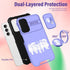 (2in1 for Samsung Galaxy A13 5G Case for Women Cute Cats Girls Phone Cover Girly Kawaii Pretty Teens Purple Animals Design with Camera Cover and R...