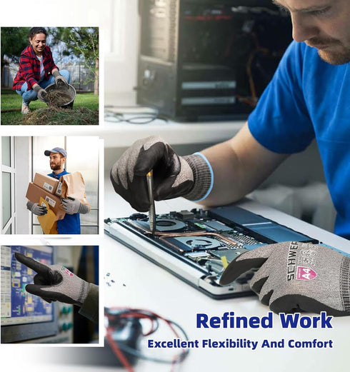 Schwer AIR-SKIN Cut Resistant Gloves AR5918 with Extreme Lightweight&Thin, Level 5 Wire Metal Gloves for Refined Work, Touch-screen, Fiberglass-fr...