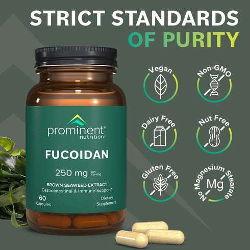 Fucoidan Gut Health & Immune Support Supplement – 250mg, 60 count – Premium Brown Seaweed Extract - Immune System & Digestion Supplement...
