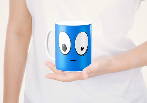 Cortunex Heat Changing Mug - 11 Oz Ceramic Color Changing Coffee Mug with A Funny Blue Sleepy Smiley Face - Cute Heat Sensitive Magic Mug with Fun...