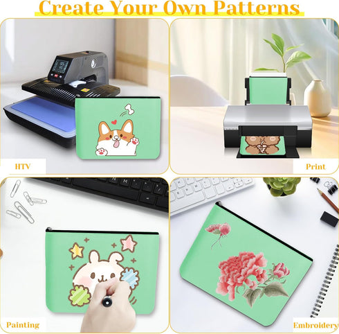 2pcs Makeup Bag With Zipper Large Capacity Travel Cosmetic Bag Multi Purpose Oxford Fabric Zipper Bags DIY Craft Bag Makeup Pouch for Cosmetics St...