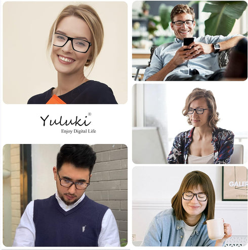 5 Pack Reading Glasses Blue Light Blocking for Men Women?Square Frame Computer Readers with Comfort Spring Hings,Anti Glare/Eyestrain 3.0...