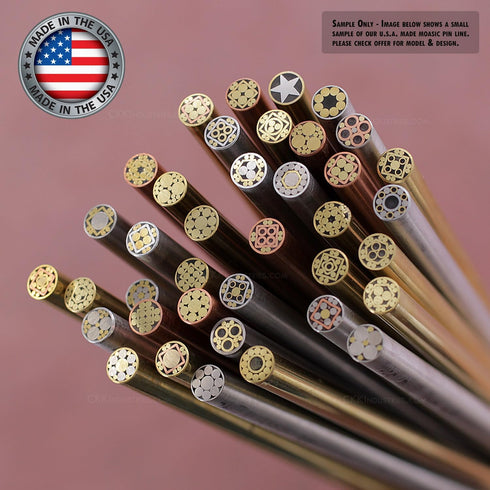 Mosaic Pin - (0.312 (5/16) Inch Diameter) - (919BBBBB) - (Brass Outer Material)(Brass Inner Material) - Decorative Knife Handle Pins and Rods for ...