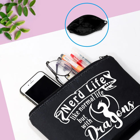 Tabletop Board Games Gift D D Role Playing Storage Bag D D Dice Bag Gift for Dragons Gamer (Nerd Life)...