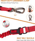 6FT Heavy Duty Dog Leash - Tactical Dog Bungee Leash No Pull Shock Absorption with Car Seat Belt Buckle & Traffic Handle for Safety - Multifunctio...