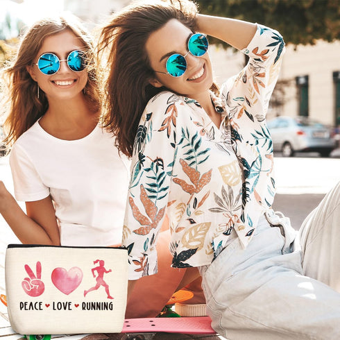 Gifts for Runners Makeup Bag Cosmetic Bag Running Gifts Women Cross Country Runner Gifts for Women Girls Sports Gym Lover Coach Marathon Lovers Fr...