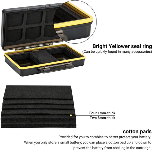 Camera Battery and SD Card Case,Water-Resistant & Shockproof,Camera Battery Holder Storage for Canon LP-E6 Nikon EN-EL15 Sony NP-FZ100 Fujifilm NP...
