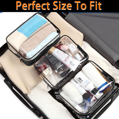 6 Pieces Clear Makeup Bags, Cosmetic Bag Bulk, Portable Travel Clear Pouch with Zipper, TSA Approved Toiletry Bag for Travel Waterproof Makeup Bag...