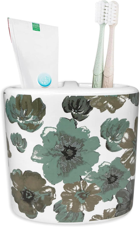 Sunsplash Toothbrush Holder - Bathroom Accessories for Countertop Sink Organizer - Ceramic, Cute Stand for Kids Toothbrushes...