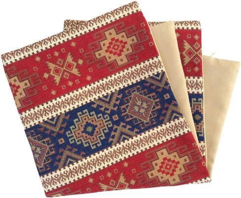 Decorative Large Throw Pillow Covers Red and Blue - 22 x 22 Inches Outdoor Pillows for Patio, Boho Room Decor for Couch, Bohemian Case for Farmhou...