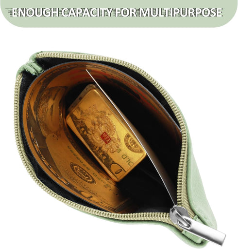 simarro Coin Purse, Vegan Leather Lychee Pattern Zipper Change Purse Portable Coin Wallet Mini Change Holder for Women Coin Pocket for Women Credi...