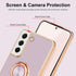 Compatible with Samsung Galaxy S21 Case, Finger Ring Holder Case Rose Gold Plating Design for Women Girls Rotating Holder Kickstand Magnetic Shock...