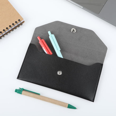 Black Cash Envelopes for Money PU Leather Envelope Wallet Small Envelopes for Money Reusable Waterproof Cash Stuffing Wallet for Women Men Student...