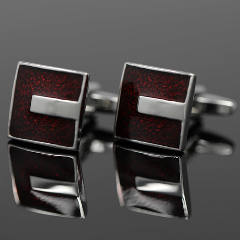 Classic Translucent Burgundy Epoxy Cufflinks In Box...