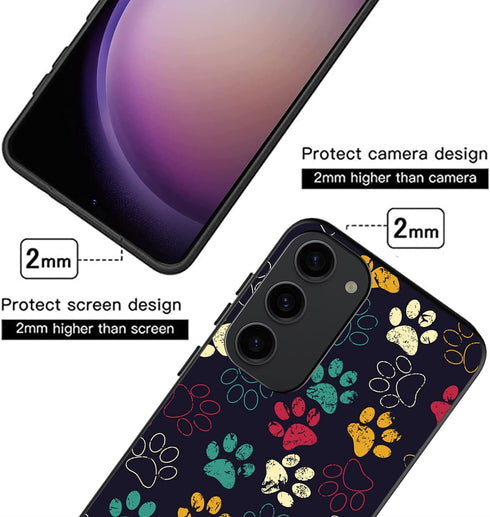 Galaxy S23 5G 6.1 inch Case Cute Colorful Paws Designs Phone Cover for Women Girls Stylish Slim Shockproof TPU Bumper Protective Phone Case for Ga...