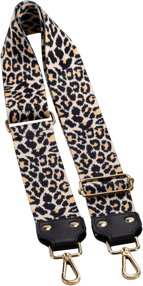 ZANQANO Adjustable Replacement Crossbody Strap Purse Guitar Style Jacquard Woven Embroidered Handbag Straps (Leopard)...