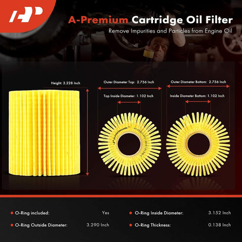 A-Premium 10K Miles Protection Oil Filter Compatible with for Toyota Tundra 2011-2014, 4Runner 2010-2023, FJ Cruiser 2010-2014 & Lexus IS250/300/3...