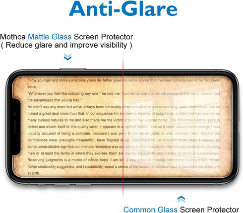 Mothca 2 Pack Matte Glass Screen Protector for iPhone XR/iPhone 11 Anti-Glare & Anti-Fingerprint Tempered Glass Clear Film Case Friendly Easy Inst...