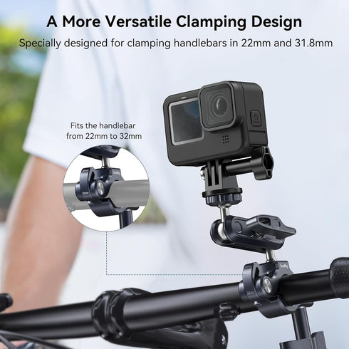 SMALLRIG Bike Motorcycle Handlebar Mount for Gopro, Pole and Roll Bar Mount, CNC All-Metal 22-32mm for Action Cameras Gopro, Insta360 and DJI - 41...