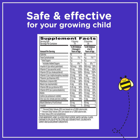 Zarbee's Complete Kids Multivitamin Gummies + Immune Support, Children Vitamins Gummy with Vitamin A, C, D3, E, B6, B12, Folic Acid & Total B-comp...