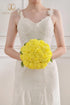TINGE TIME Yellow Flowers Artificial Rose 25pcs Realistic Fake Roses for DIY Wedding Bouquet Baby Shower Centerpiece Floral Arrangement Party Home...