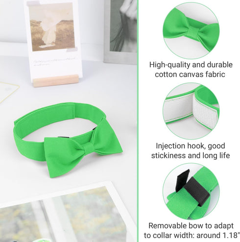 Segarty Bow Tie Dog Collar, Adjustable Green Bowtie Collar for Large Dogs, Durable Dog Neck Tie Tuxedo Comfortable Cotton Pets Bows Grooming Acces...