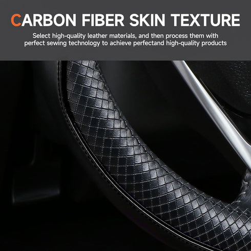 Black Steering Wheel Cover?Heavy Duty?Anti-Slip, Safety, Soft, Leather Steering Wheel Cover,Adaptable to 14.5-15 inches Steering Wheel...