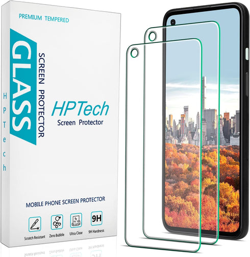 HPTech (2 Pack) Designed for Google Pixel 4a (Not Fit for 4a 5G) Tempered Glass Screen Protector, Anti Scratch, Easy to Install, Bubble Free...