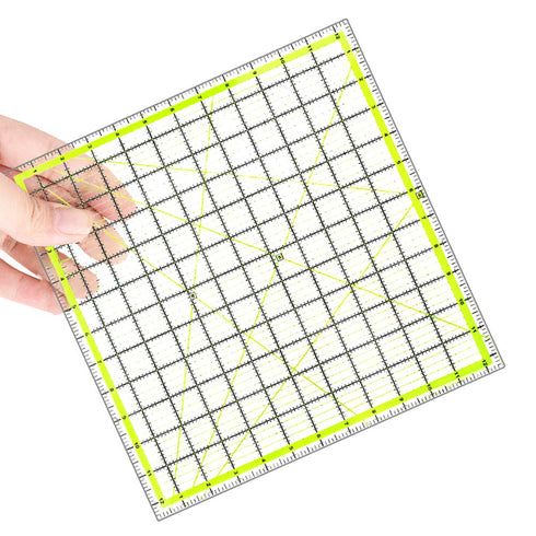 UOOU Quilting Ruler(12.5"X12.5"), Square Quilting Rulers Fabric Cutting Ruler Acrylic Quilters Rulers Clear Mark for Easy Precision Cutting and Cr...