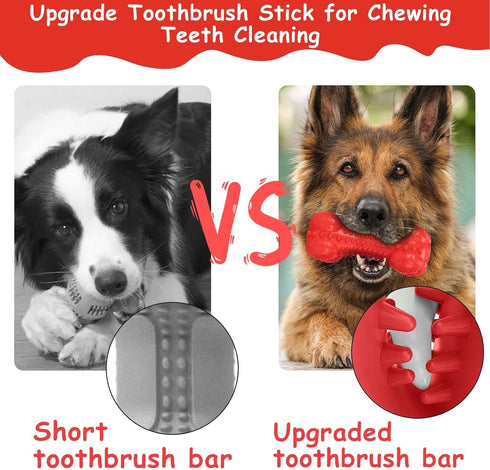 Dog Squeaky Toys for Aggressive Chewers, Toothbrush Stick Durable Dog Chew Toys for Large Dog Medium Breed, Indestructible Tough Dogs Toys for Tee...