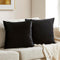 GIGIZAZA Black Velvet Pillow Covers 24x24,Decorative Square Throw Pillows Modern Covers Big Solid Living Room Pillow Cases for Couch Pack of 2...