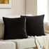 GIGIZAZA Black Velvet Pillow Covers 24x24,Decorative Square Throw Pillows Modern Covers Big Solid Living Room Pillow Cases for Couch Pack of 2...