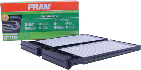 FRAM Fresh Breeze Cabin Air Filter Replacement for Car Passenger Compartment w/ Arm and Hammer Baking Soda, Easy Install, CF11180 for Nissan Vehic...