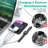 4 in 2 Watch & Phone Charger Cable, Upgraded for Apple Watch Charger USB A/C Multi Charging Cable-Nylon-Braided Magnetic Wireless Charging Cord fo...