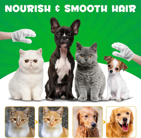 Dog Cleaning Wipes Gloves, Cleaning & Deodorizing Pet Oral Wipes for Cat Cleansing Teeth Glove Wipes - Reduces Plaque and Freshens Breath, Also Us...