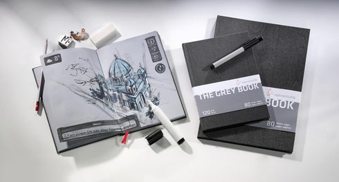 Hahnemuehle The Grey Book 120g/m², Sketchbook, A4, 40 fls....